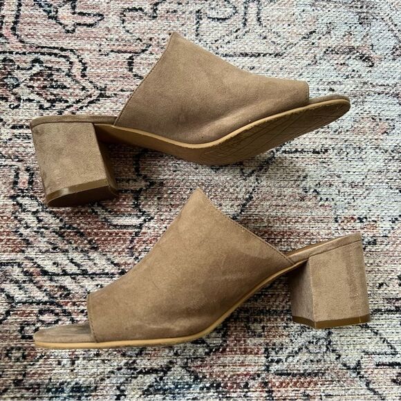 14th & Union Slip On Taupe Open Toe Block Heel Sandal Women's Size 8.5M - Picture 7 of 8